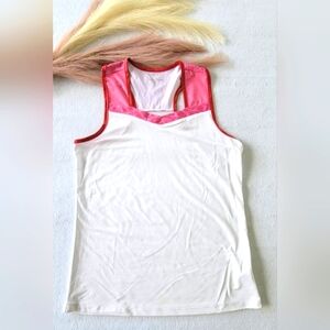 Court Haley Tennis Tank Top‎ SIZE Medium White AND Pink Color